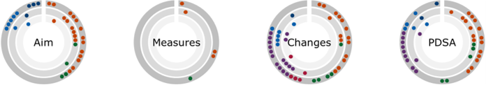 Concentric rings diagrams for each aspect of the ihi model