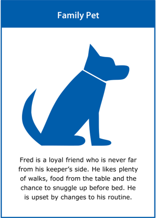 Image of the ‘family pet’ stakeholder card