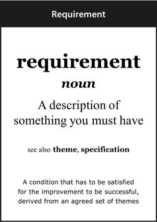 Image of the ‘requirement’ definition card