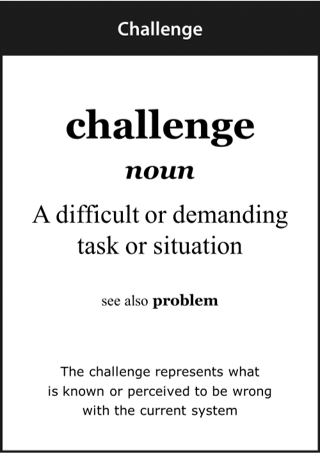 Image of the ‘challenge’ definition card