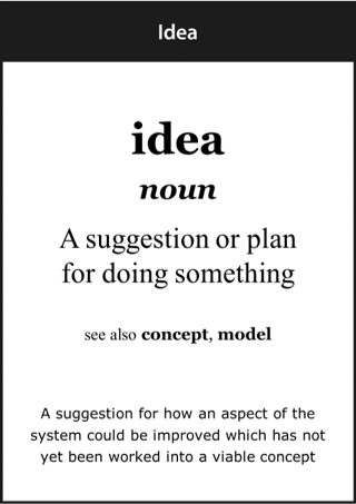 Image of the ‘idea’ definition card