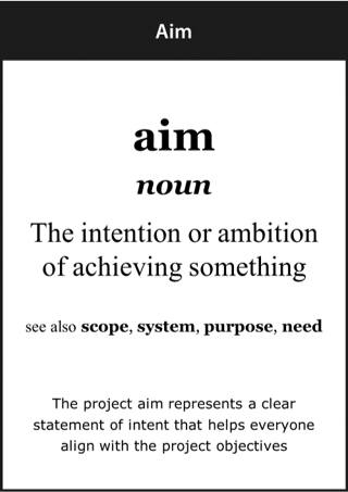 Image of the ‘aim’ definition card