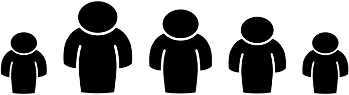 People icons of different sizes